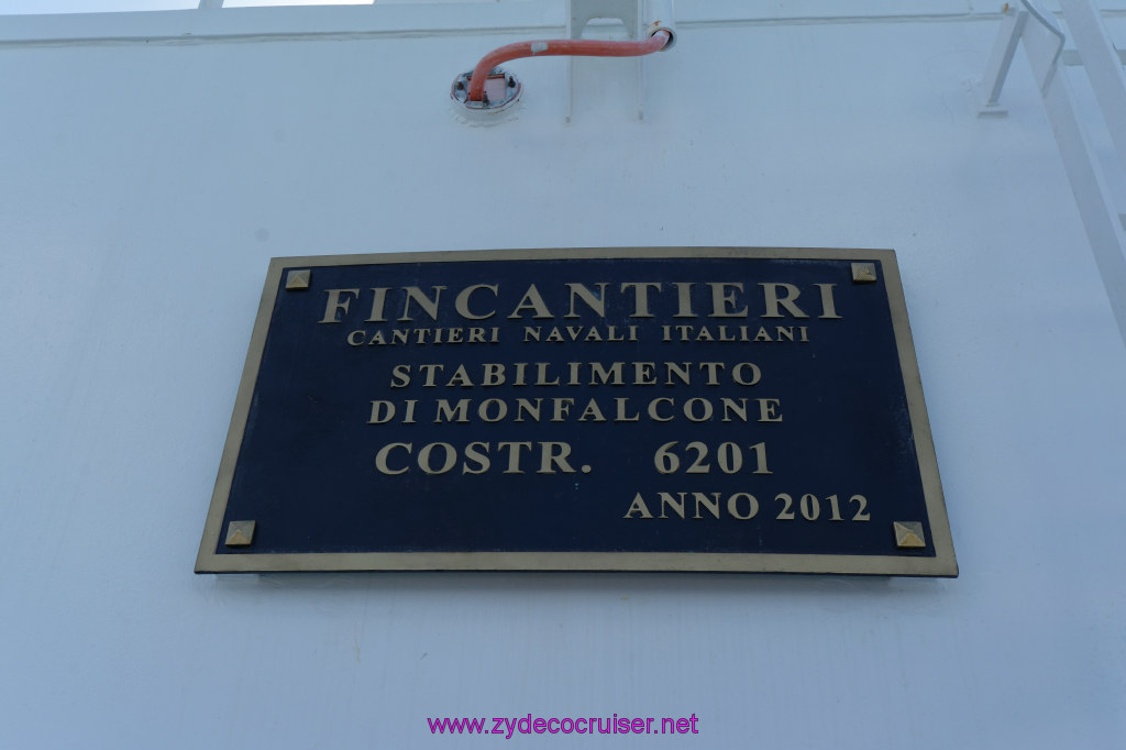 107: Carnival Breeze Cruise, Cozumel, Ship Builder's Plate, Fincantieri Plate