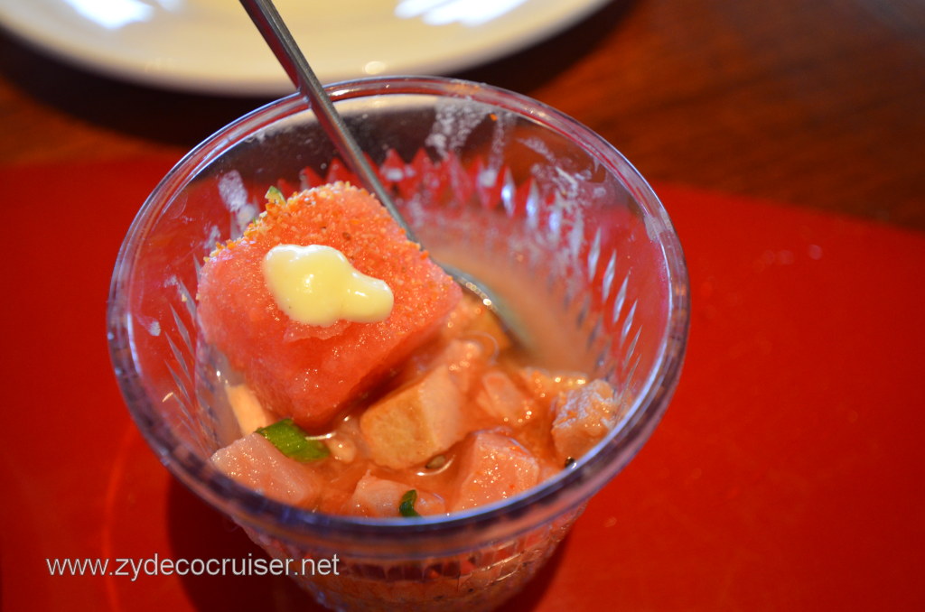 160: Carnival Conquest, Nov 14, 2011, Sea Day 1, Cured Tenderloin of Ahi Tuna Served with Watermelon