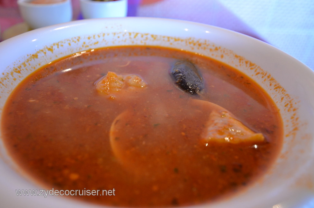 081: Carnival Conquest, Nov 15, 2011, Sea Day 2, Sur Mer, Fish n' Chips, Bouillabaisse