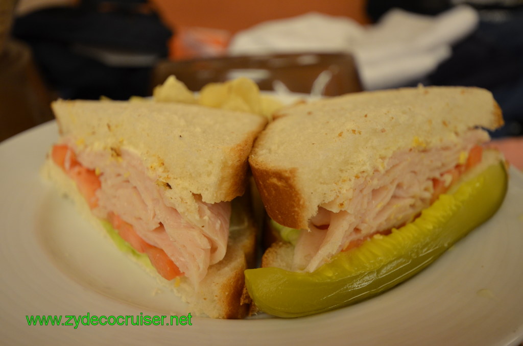 165: Carnival Conquest, Nov 19, 2011, Sea Day 3, Room Service, Turkey sandwich