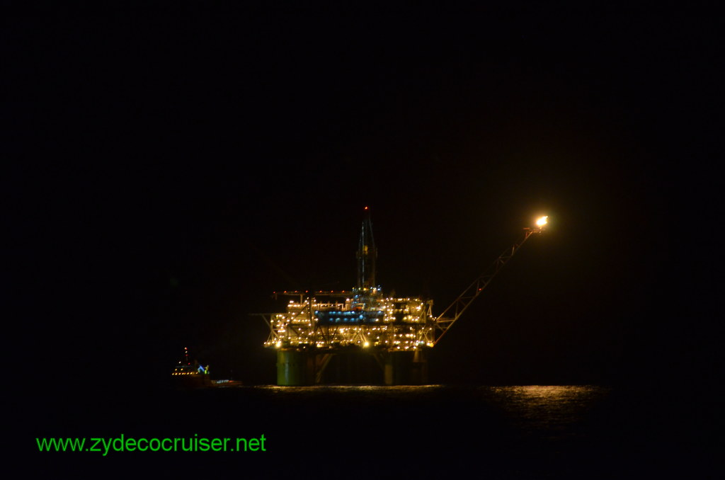 173: Carnival Conquest, Nov 19, 2011, Sea Day 3, a rig we passed in the night