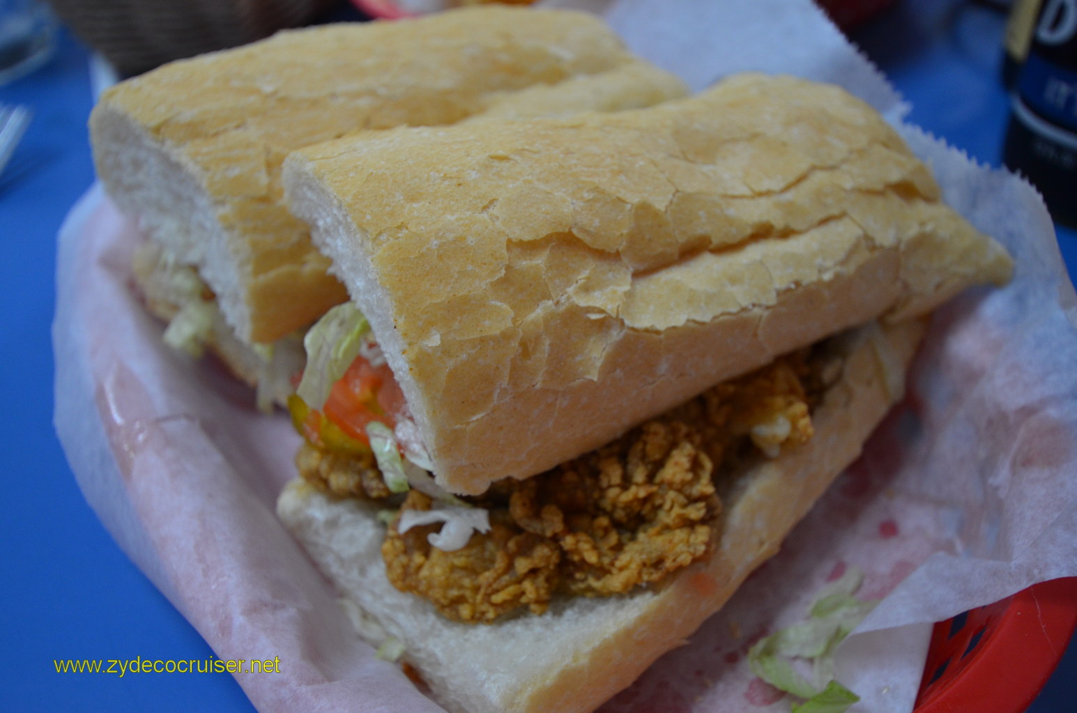 019: Carnival Conquest, Nov 20, 2011, Debarkation Day, Harbor Seafood, Kenner, LA, Combo Oyster and Shrimp Poboy