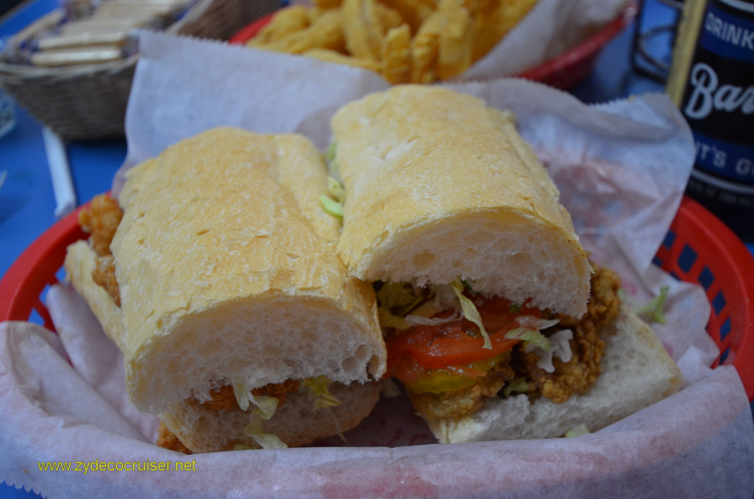 021: Carnival Conquest, Nov 20, 2011, Debarkation Day, Harbor Seafood, Kenner, LA, Combo Oyster and Shrimp Poboy