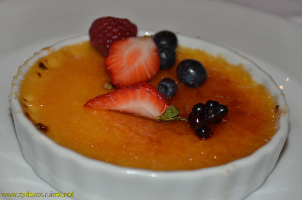 164: Carnival Conquest, New Orleans, Embarkation, MDR Dinner, Vanilla Crème Brulee, 