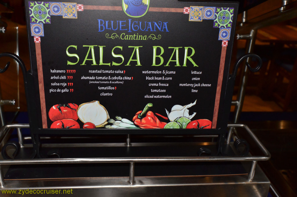 169: Carnival Conquest, New Orleans, Embarkation, Lido at night, Blue Iguana Cantina, Salsa Bar, 