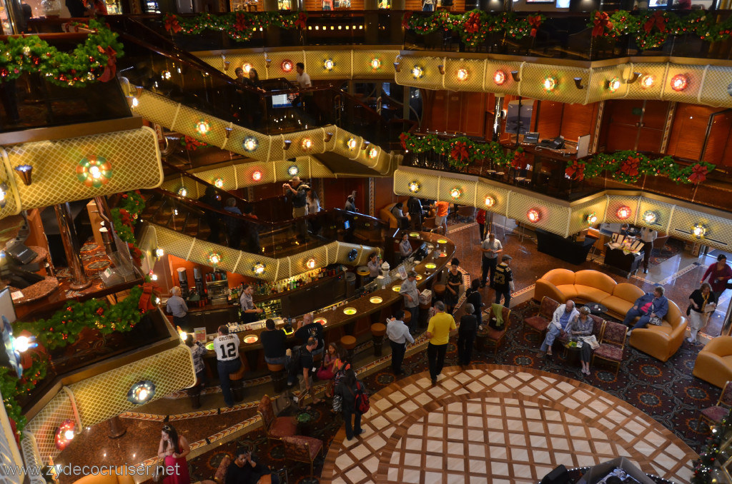 078: Carnival Conquest, New Orleans, Embarkation, Atrium, Atrium Bar, Dance Floor, 