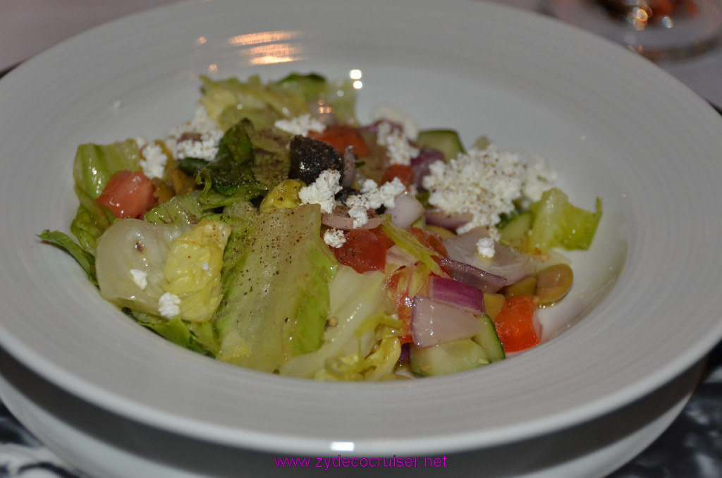 Carnival Conquest, Fun Day at Sea 1, MDR Dinner, Greek Farmer Salad, 