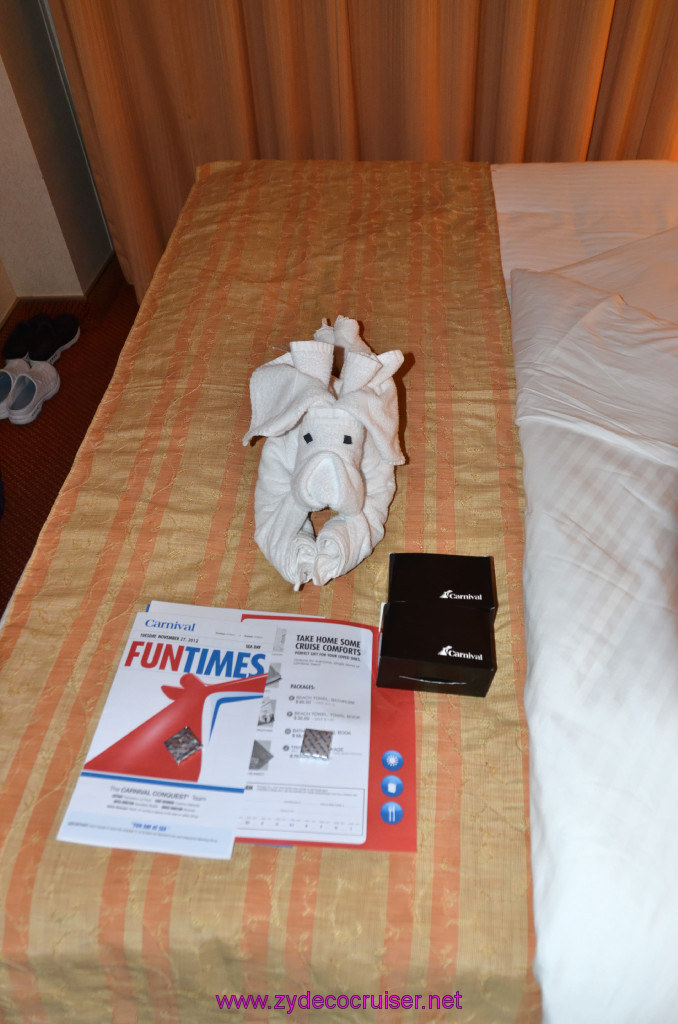 164: Carnival Conquest, Fun Day at Sea 1, Towel Animal, Platinum gift, Binoculars, 