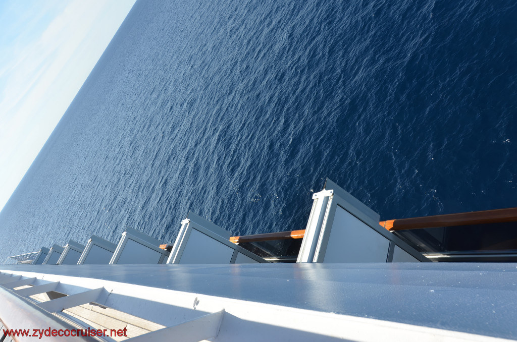 056: Carnival Conquest, Fun Day at Sea 1, Looking down into Spa deck balconies