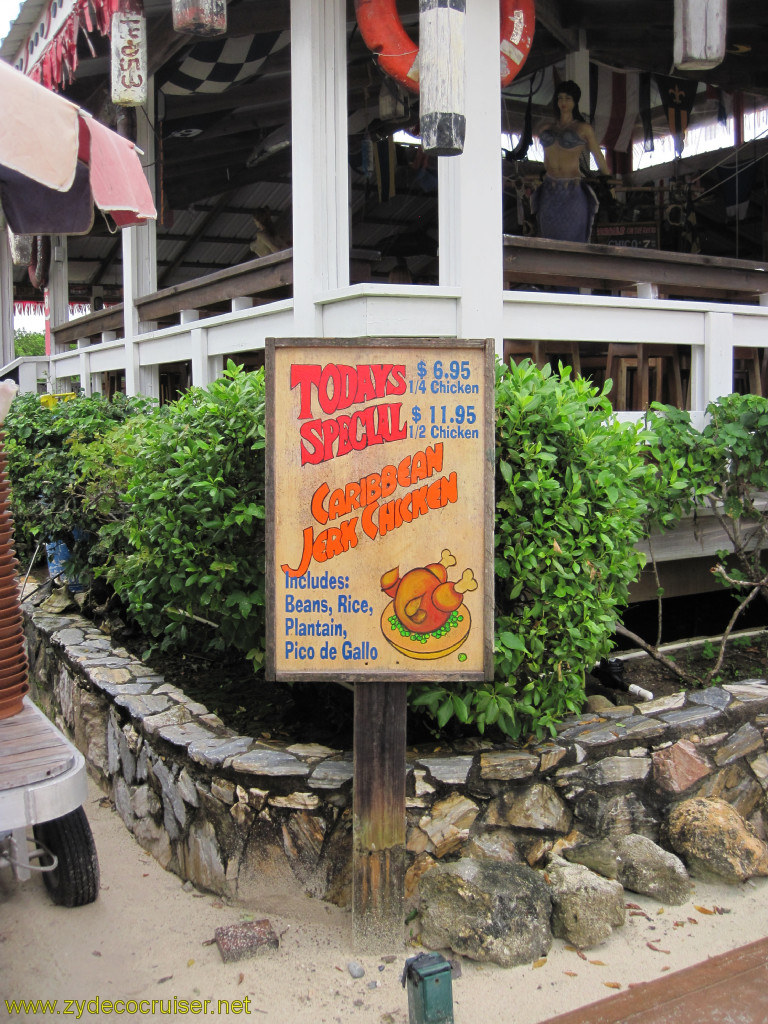 050: Carnival Conquest, Roatan, Todays Special (I suspect everyday) Caribbean Jerk Chicken. 