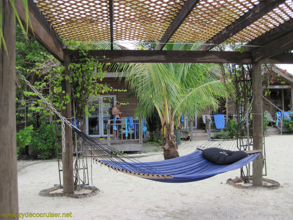 063: Carnival Conquest, Roatan, Mahogany Beach, Rental Cabanas, Hammock