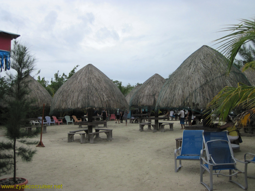 073: Carnival Conquest, Roatan, Mahogany Beach, Palapas, 