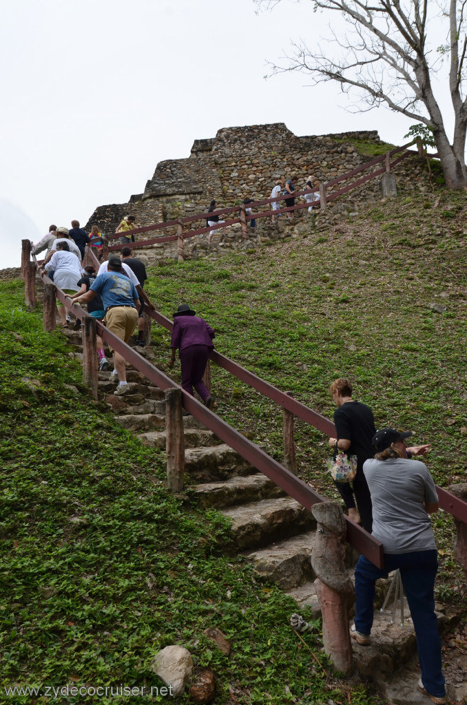 128: Carnival Conquest, Belize, Belize City Tour and Altun Ha, B-4, The Sun God Temple / Temple of Masonry Alters,  Up we go!