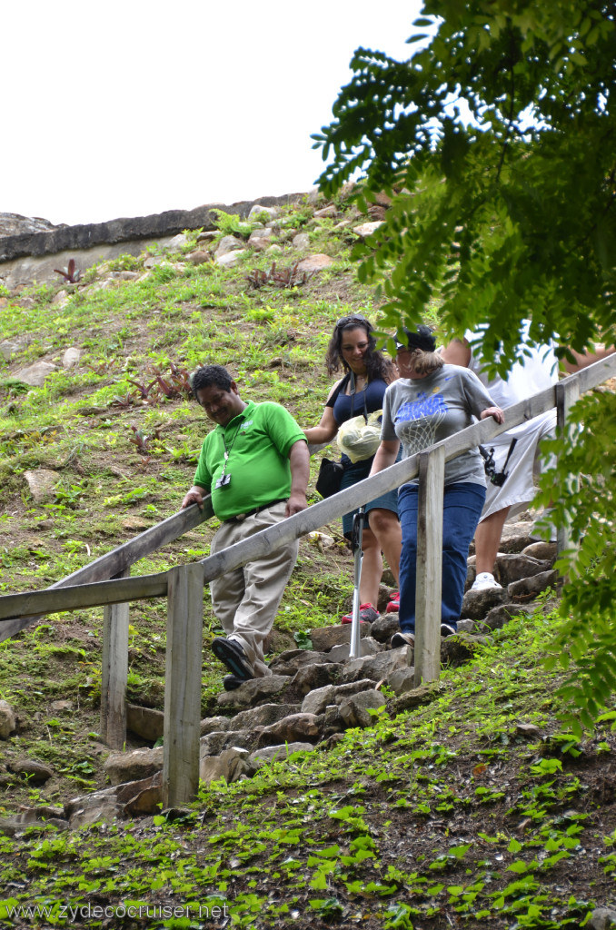 142: Carnival Conquest, Belize, Belize City Tour and Altun Ha, Coming down from B-4, the Sun God Temple / Temple of Masonry Alters, 