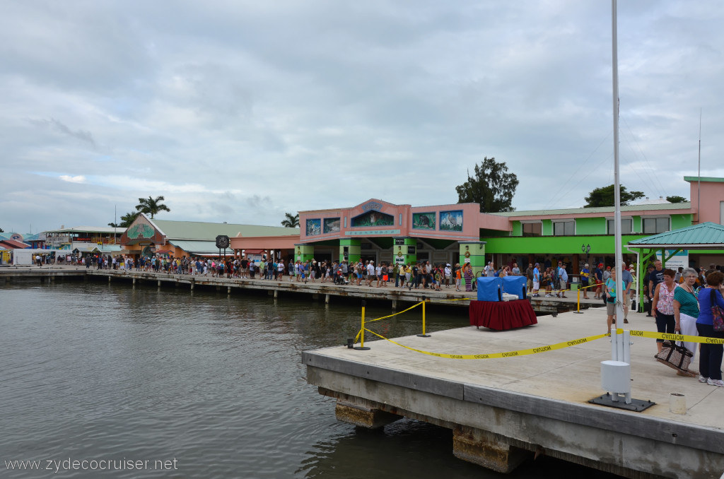 180: Carnival Conquest, Belize, tender line back to the ship, 