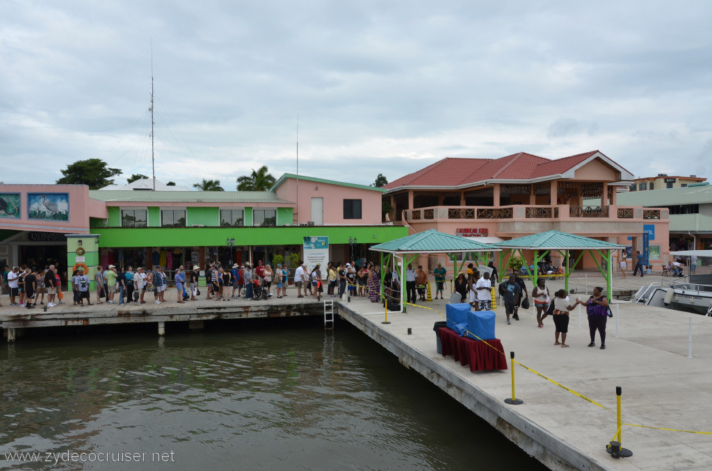 183: Carnival Conquest, Belize, tender line back to the ship, 