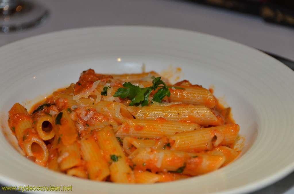 203: Carnival Conquest, Belize, MDR dinner, Penne Siciliana, 