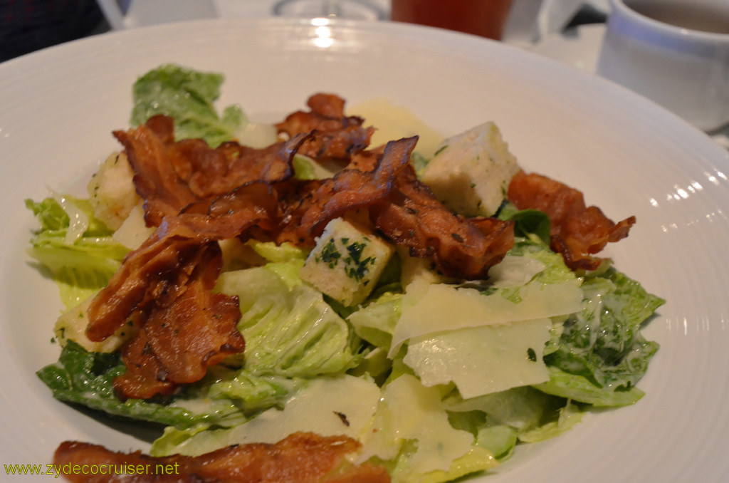 Carnival Conquest, Fun Day at Sea 3, Punchliner Comedy Brunch, Caesar Salad with extra Jerk Bacon