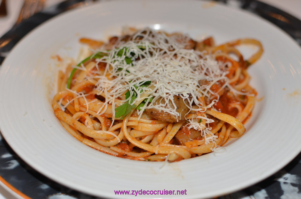 Linguini with Italian Sausage, Bell Peppers, and Mushrooms, 