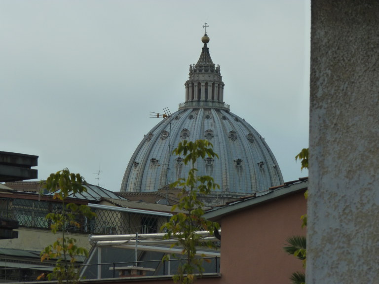 3012: Hotel dei Consoli, Rome, Italy, View from our window, not bad, except someone needs to cut down the tree and the antenna