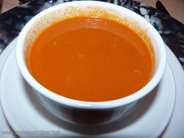 3319: Carnival Dream, Mediterranean Cruise, Civitavecchia, Cream of Sun Ripened Tomatoes soup