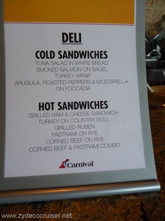 3221a: Carnival Dream Deli Menu