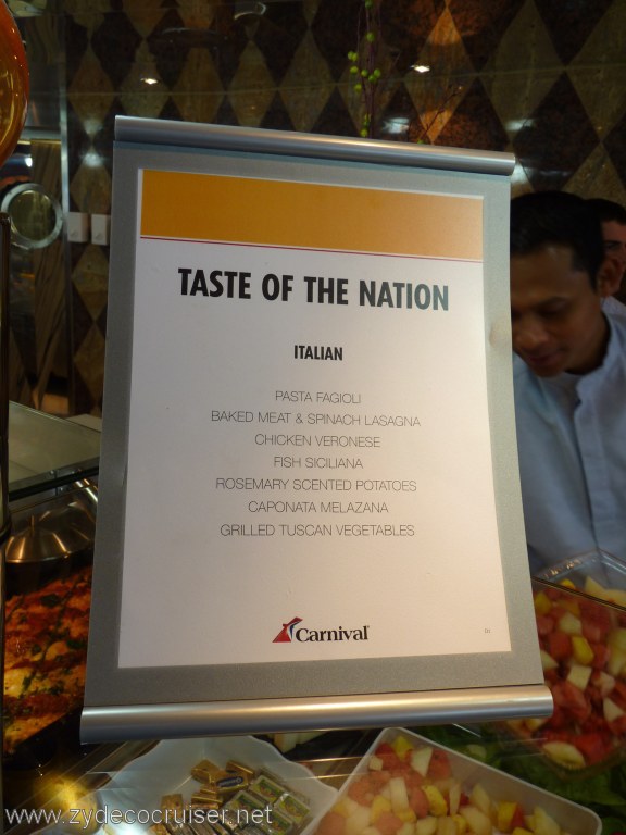 3228: Carnival Dream Taste of the Nation Menu - Italian