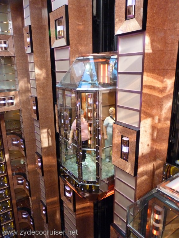 3245: Carnival Dream, Mediterranean Cruise, Civitavecchia, Glass Elevators