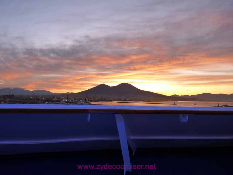 3355: Carnival Dream in  Naples at dawn with Mt Vesuvius in the distance