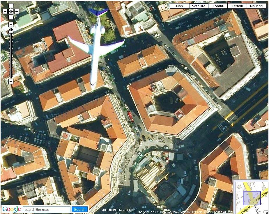 google maps plane naples