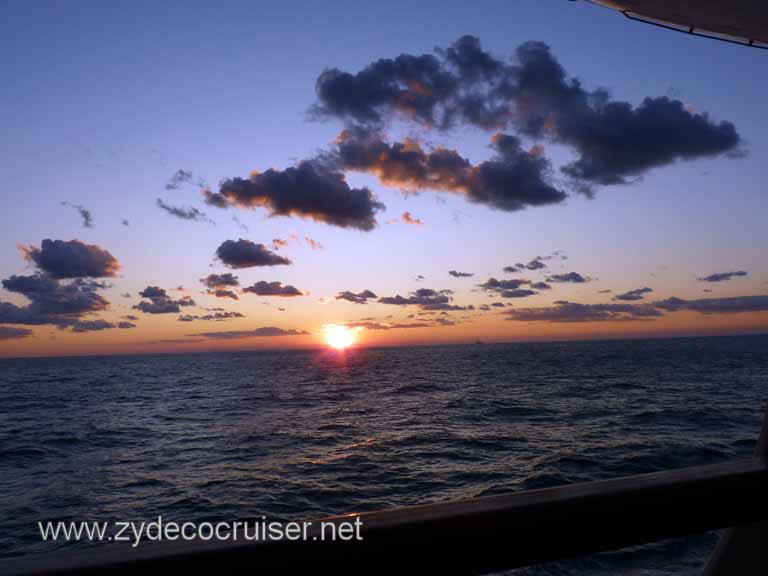 106: Carnival Dream Cove Balcony: Sunset from our Cove Balcony