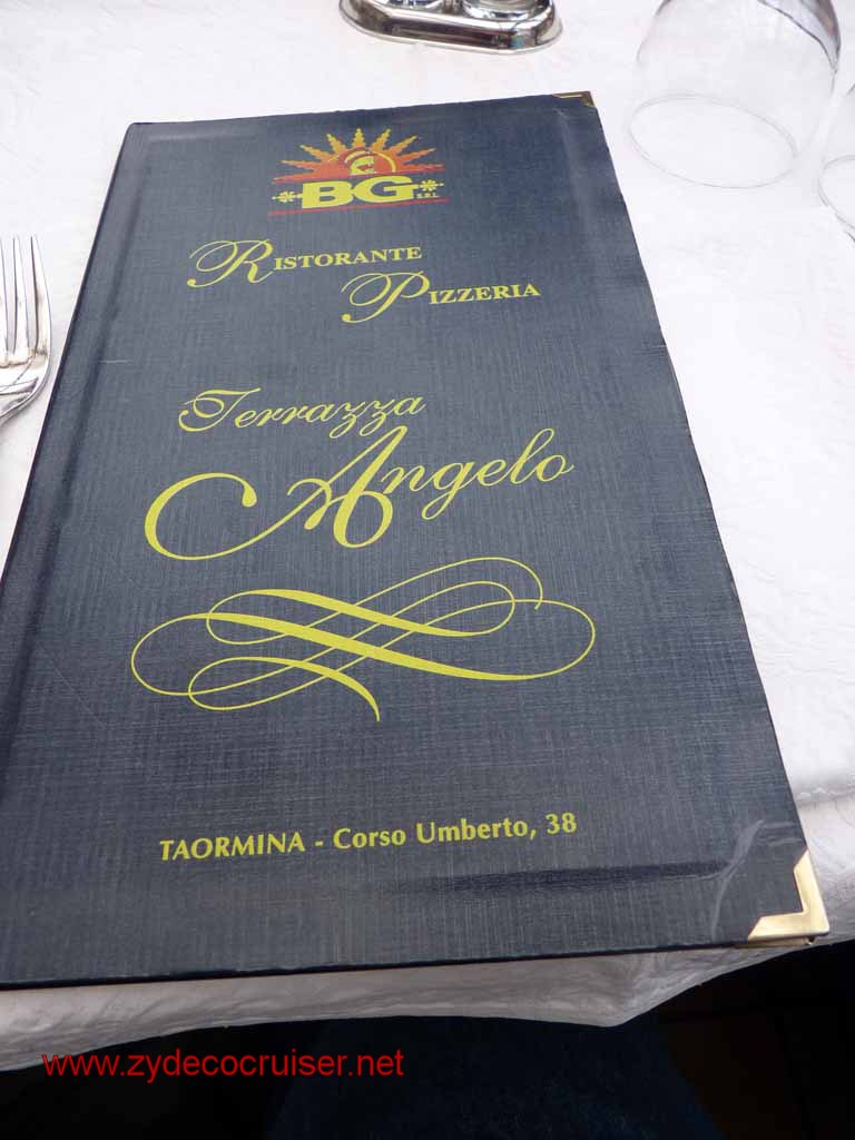 5445: Carnival Dream - Messina - Taormina - Lunch - Terrazza Angelo - Menu