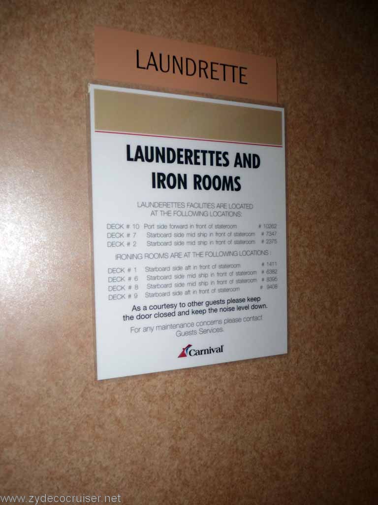 5825: Carnival Dream, Monte Carlo, Monaco - Launderettes and Iron Rooms