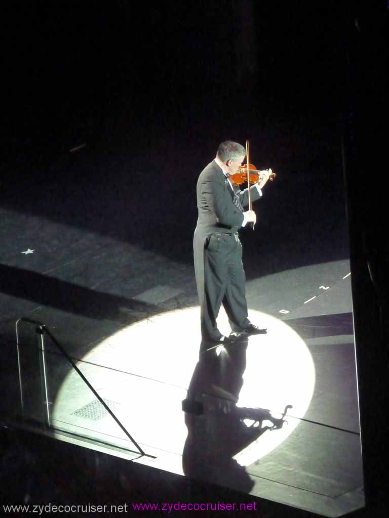 0472: Carnival Dream, Transatlantic Cruise, Barcelona - Carnival Dream at Night, Violinist Peter Fisher