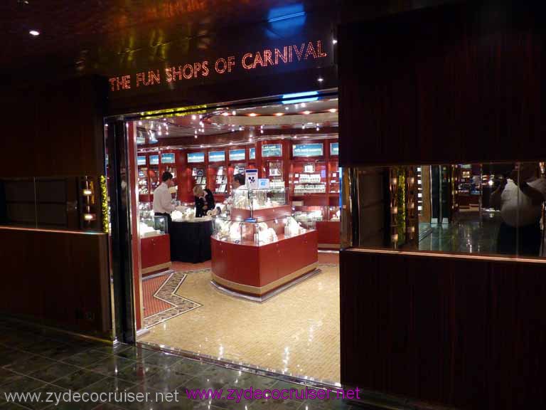 0477: Carnival Dream, Transatlantic Cruise, Barcelona - Carnival Dream at Night, Fun Shops