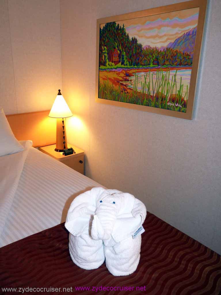 0483: Carnival Dream, Transatlantic Cruise, Barcelona - Carnival Dream at Night, Towel Elephant