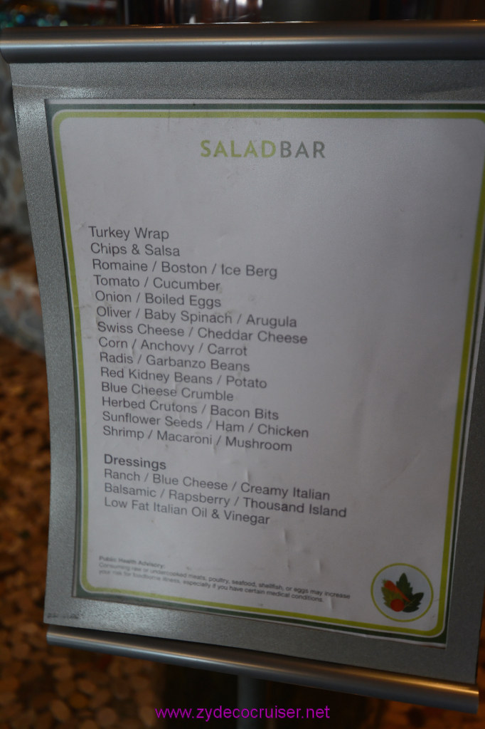 066 Carnival Dream Reposition Cruise, Fun Day at Sea 1, Promenade Salad Bar, Sea Days