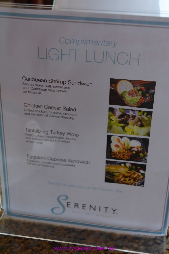 131: Carnival Dream Reposition Cruise, Fun Day at Sea 1, Serenity Light Lunch