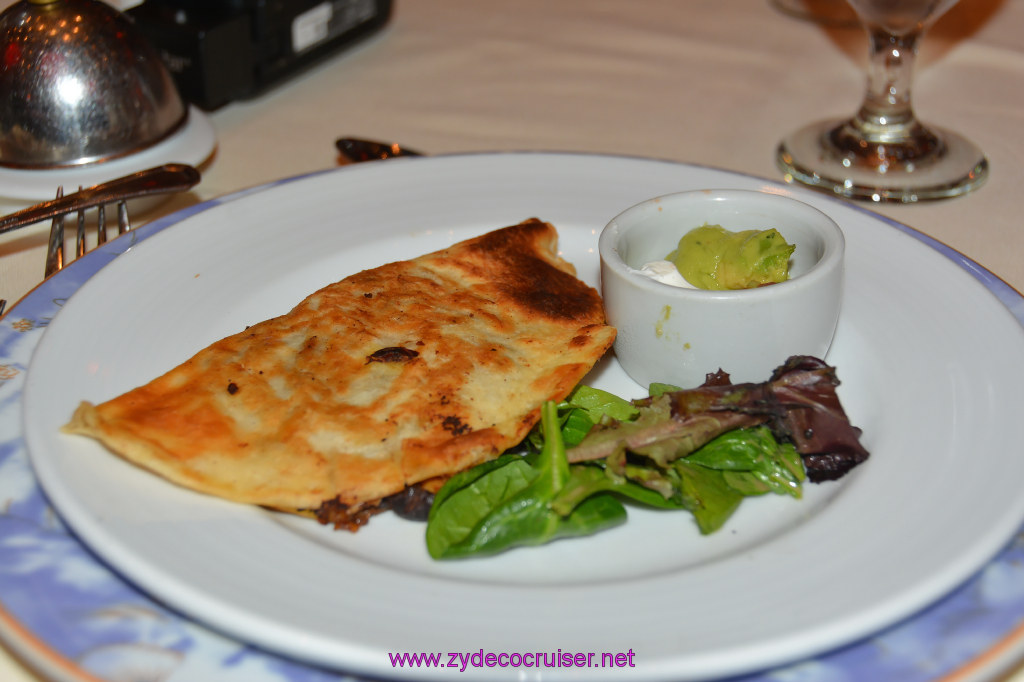 Carnival Dream, MDR Dinner 3, Smoked Chicken Quesadilla, 