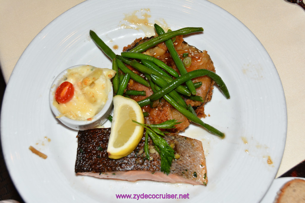 Carnival Dream, MDR Dinner 4, Grilled Fillet of Norwegian Fjord Salmon, too