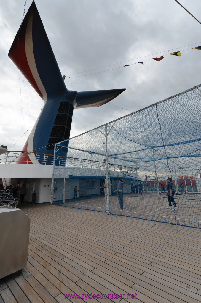 139: Carnival Elation, New Orleans, Embarkation, Verandah Deck Basketball and Volleyball, 