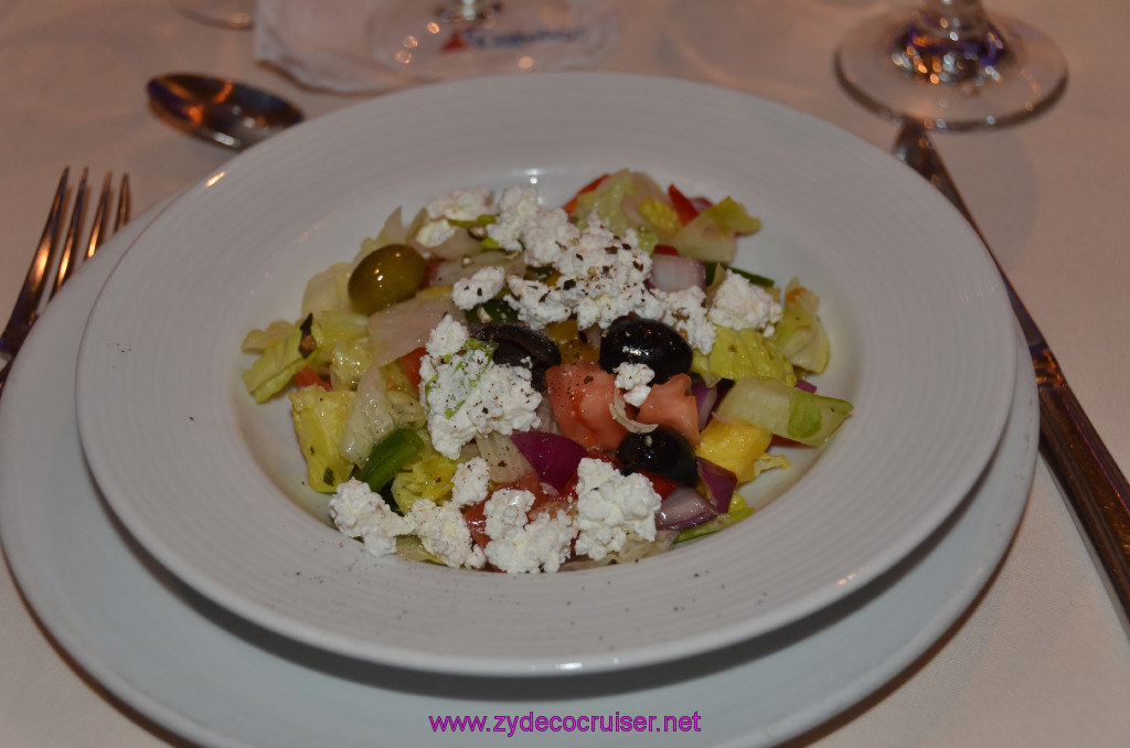 167: Carnival Elation, Fun Day at Sea 1, MDR Dinner, Greek Farmer Salad, 