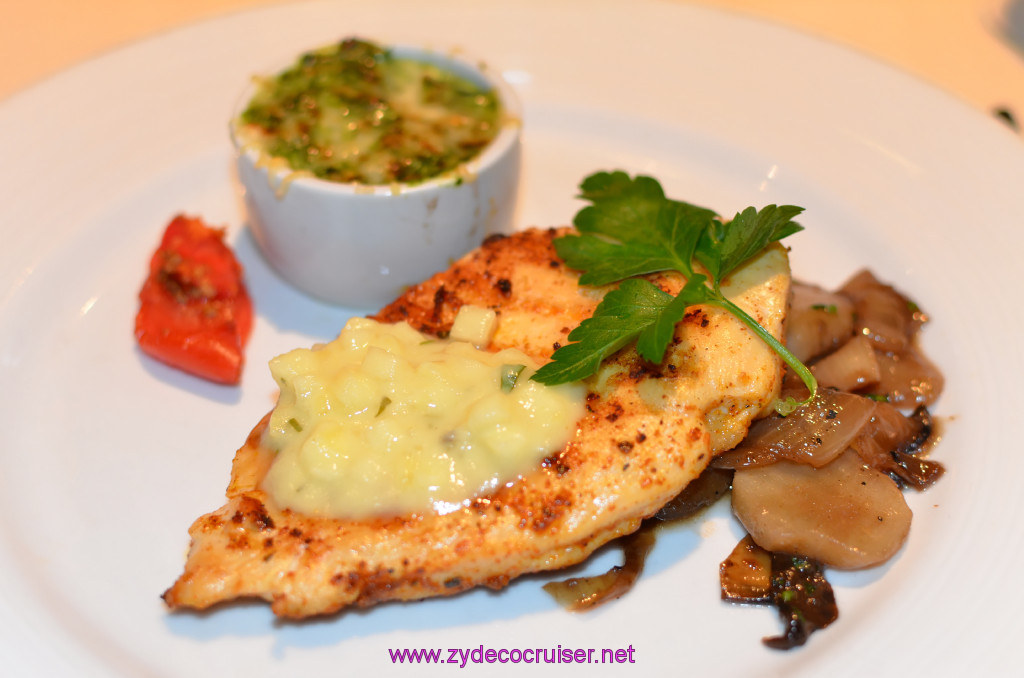 306: Carnival Elation Cruise, Cozumel, MDR Dinner, Blackened Supreme of Spring Chicken, 