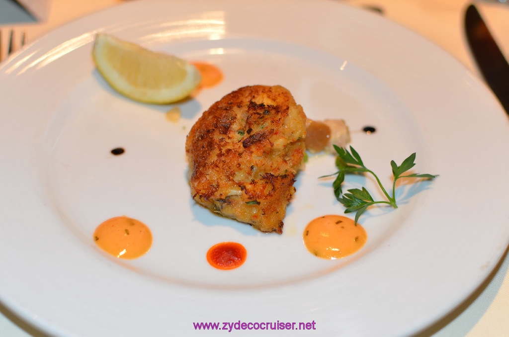 036: Carnival Elation Cruise, Fun Day at Sea 2, MDR Dinner, Crab Cake, 