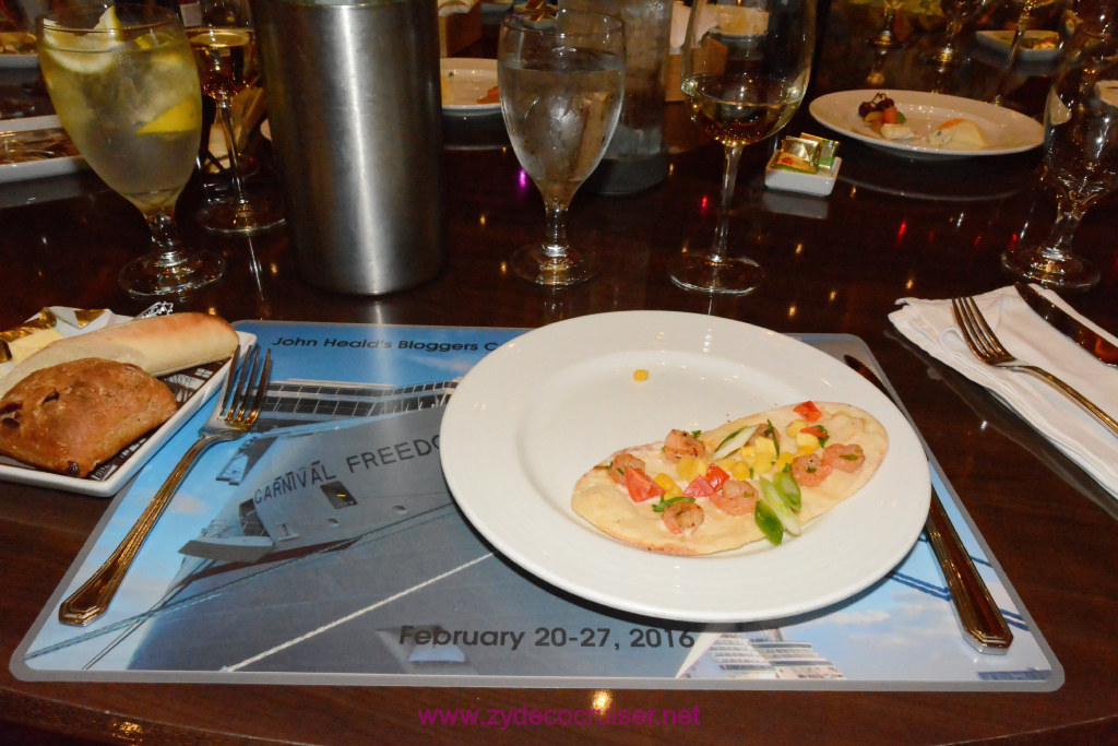 Carnival Freedom, American Table, Dinner 3, Flatbread