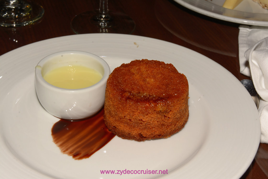 Carnival Freedom, American Table, Dinner 7, Banana-White Chocolate Bread Pudding