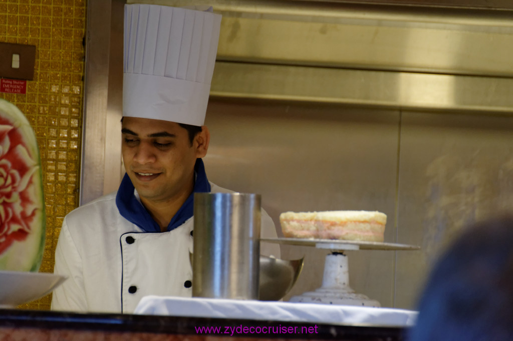 033:Carnival Freedom Reposition Cruise, Sea Day 3, Sun King Steakhouse Cooking Demonstration