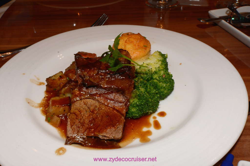 164: Carnival Horizon Transatlantic Cruise, Barcelona, MDR Dinner, Braised Beef Brisket