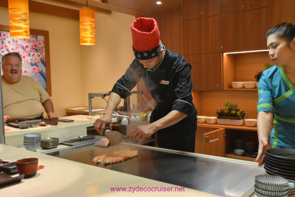 020: Carnival Horizon Transatlantic Cruise, Sea Day 1, Bonsai Teppanyaki, 