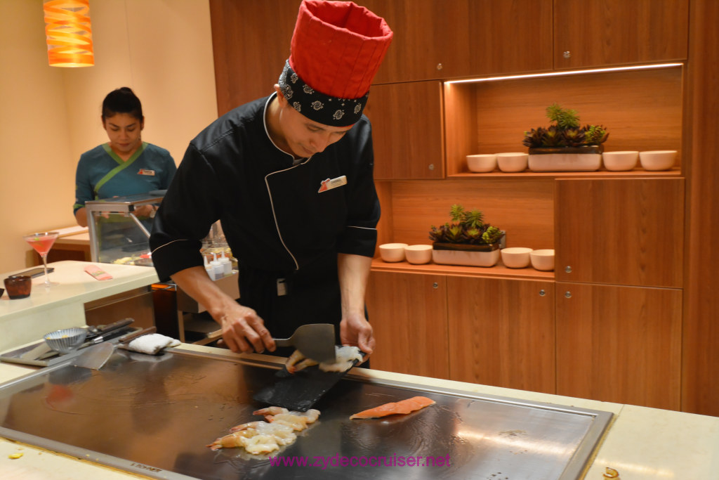 047: Carnival Horizon Transatlantic Cruise, Sea Day 1, Bonsai Teppanyaki, 